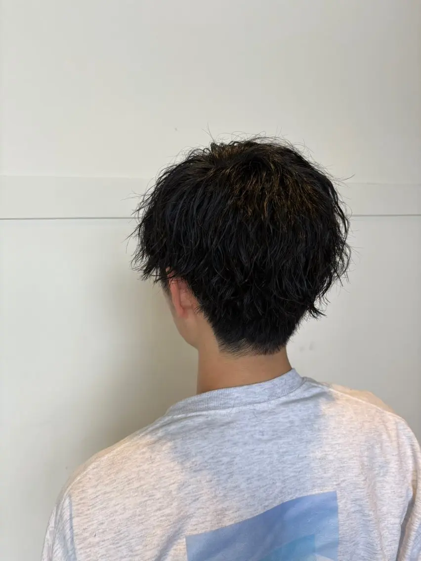ショート パーマ メンズ メンズパーマ スパイラルパーマ カット パーマ 高橋 乙葉のヘアスタイル