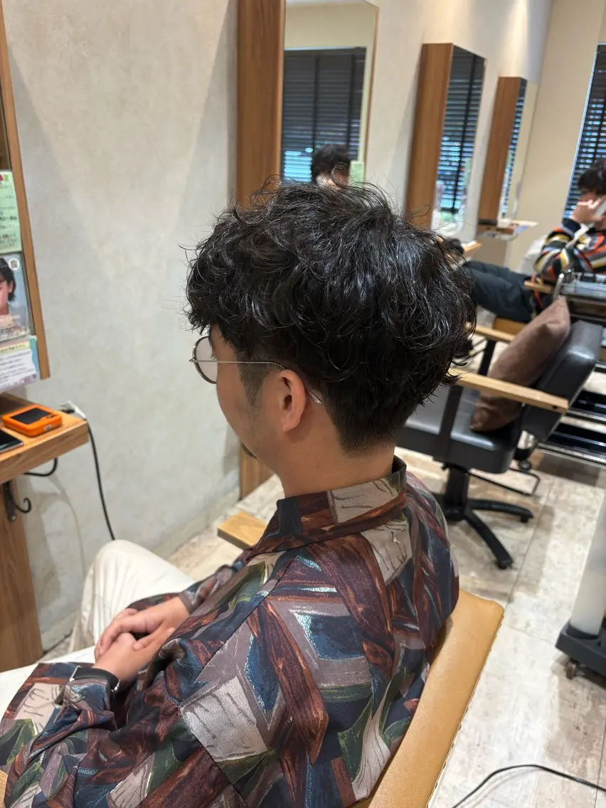 パーマ メンズ カット パーマ 小川 夏生のヘアスタイル