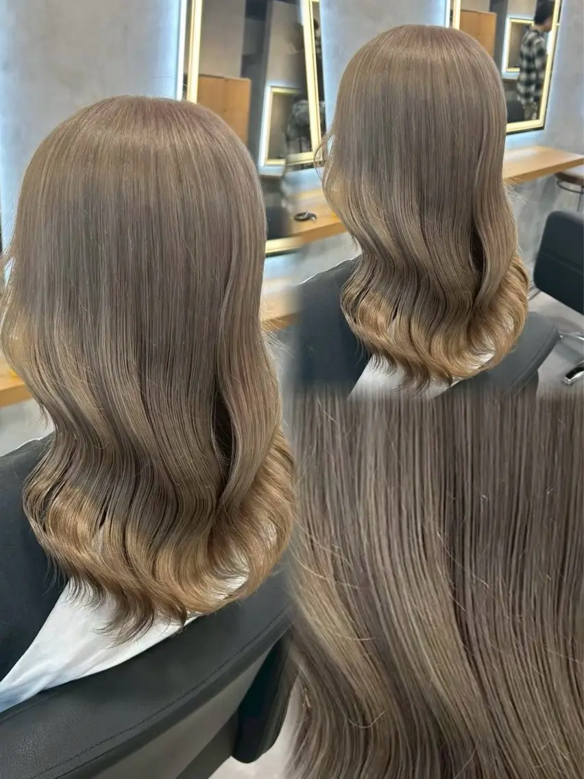 ロング カラー ヘアカラー ヘアセット ダメージレスカラー 🩵HIYO🩵のヘアスタイル