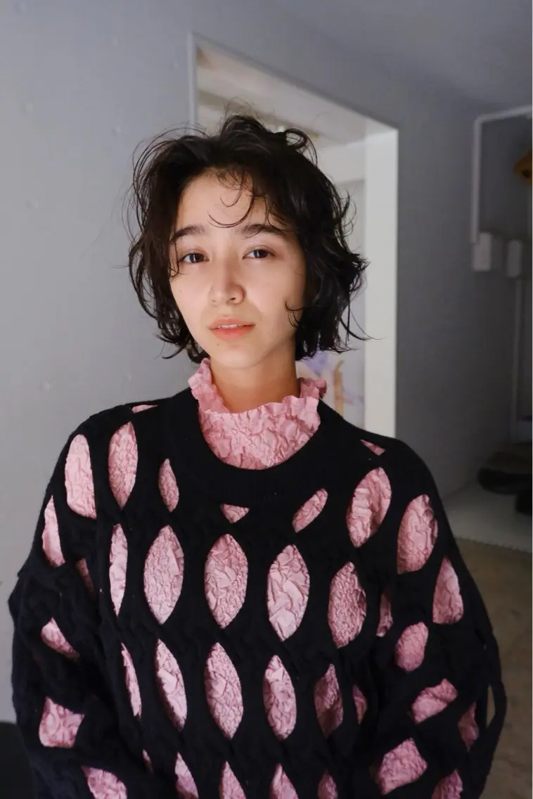 ショート カラー パーマ 竹下 浩一のヘアスタイル