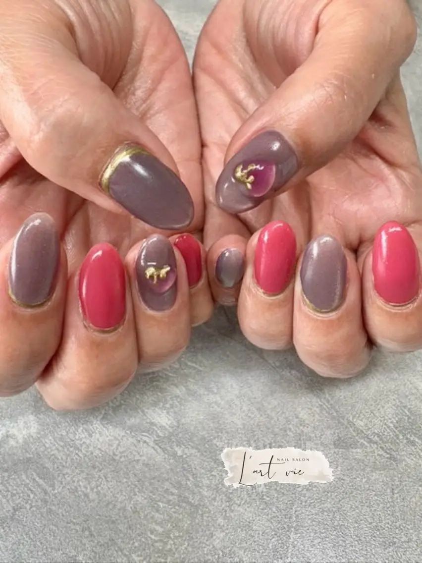 ネイル バレンタイン ハンドネイル NailSalon L’artVieのネイルデザイン