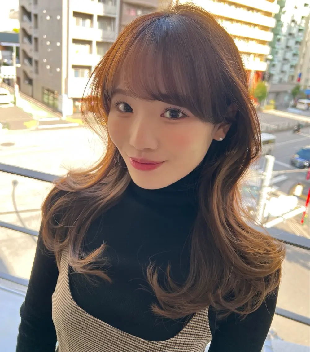 ロング カラー ヘアアレンジ くびれヘア ✨カチモリ✨レイヤー 韓国ヘア🇰🇷ゆいのヘアスタイル