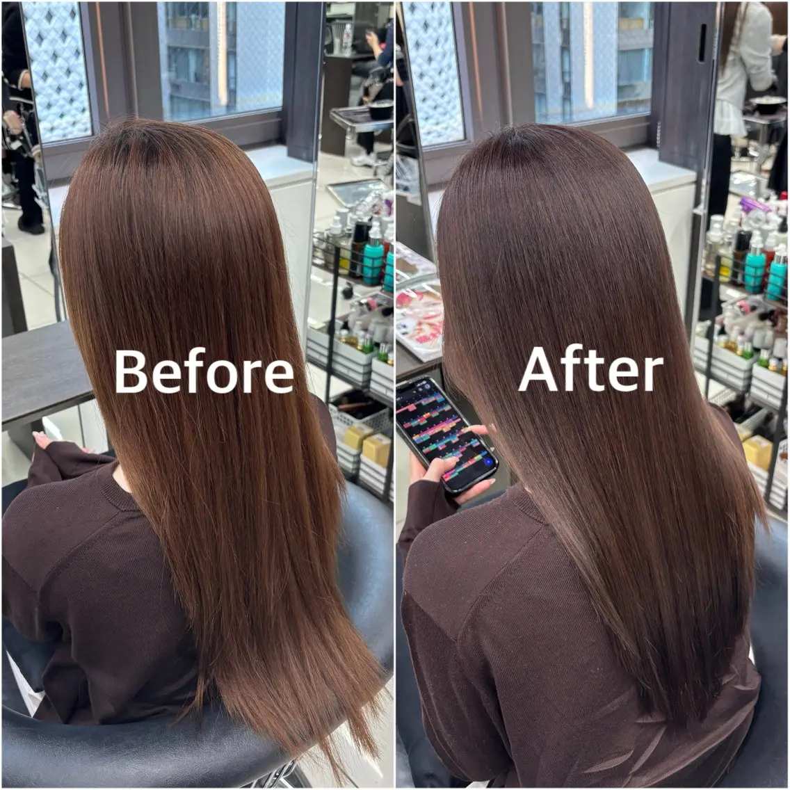 ロング ヘアカラー トリートメント 髪質改善カラー✨ るな🕊🫧のヘアスタイル