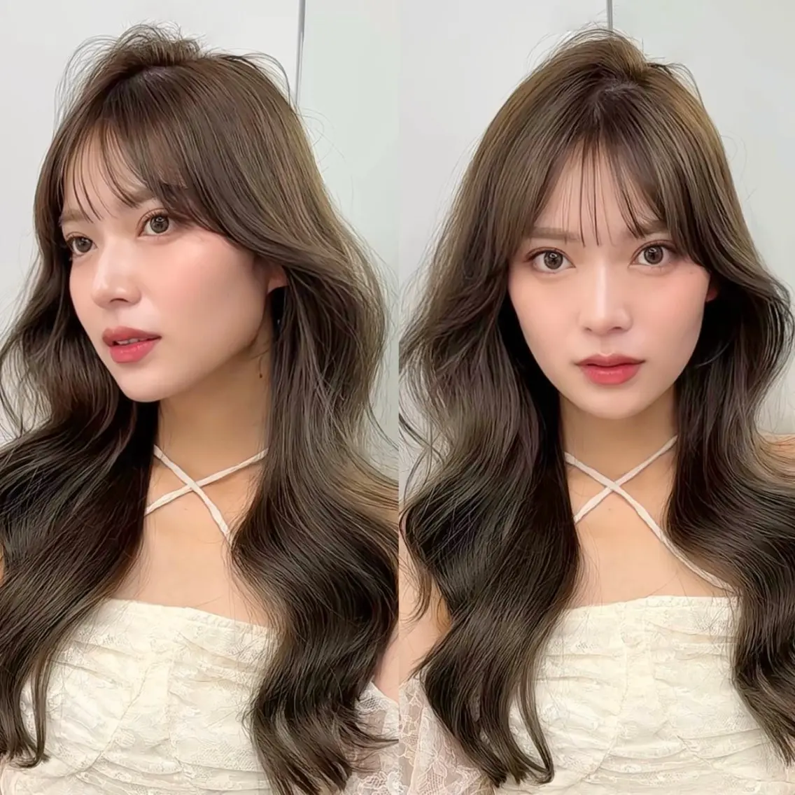 ロング カット ヘアカラー トリートメント 韓国ヘア🤍🇰🇷 ‪🫶🏻吉満のヘアスタイル