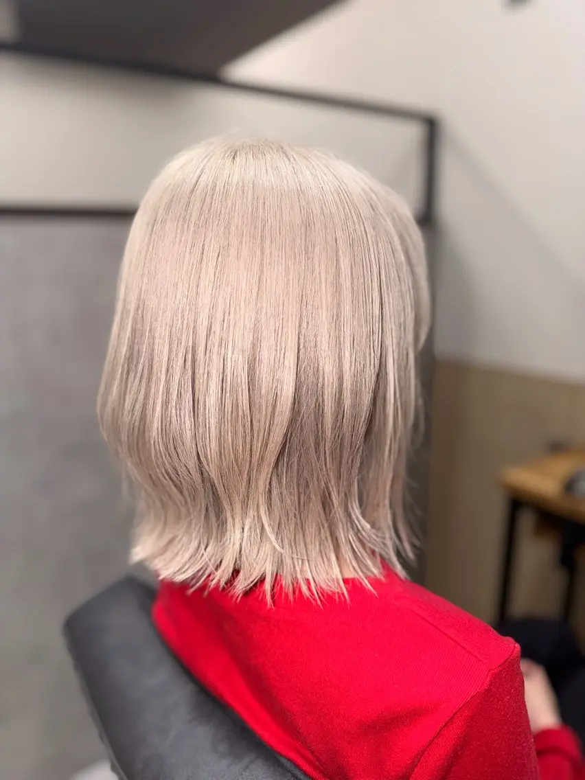 ミディアム カラー ヘアカラー トリートメント 岡山ハイトーン・ ルーツカラー/こもものヘアスタイル