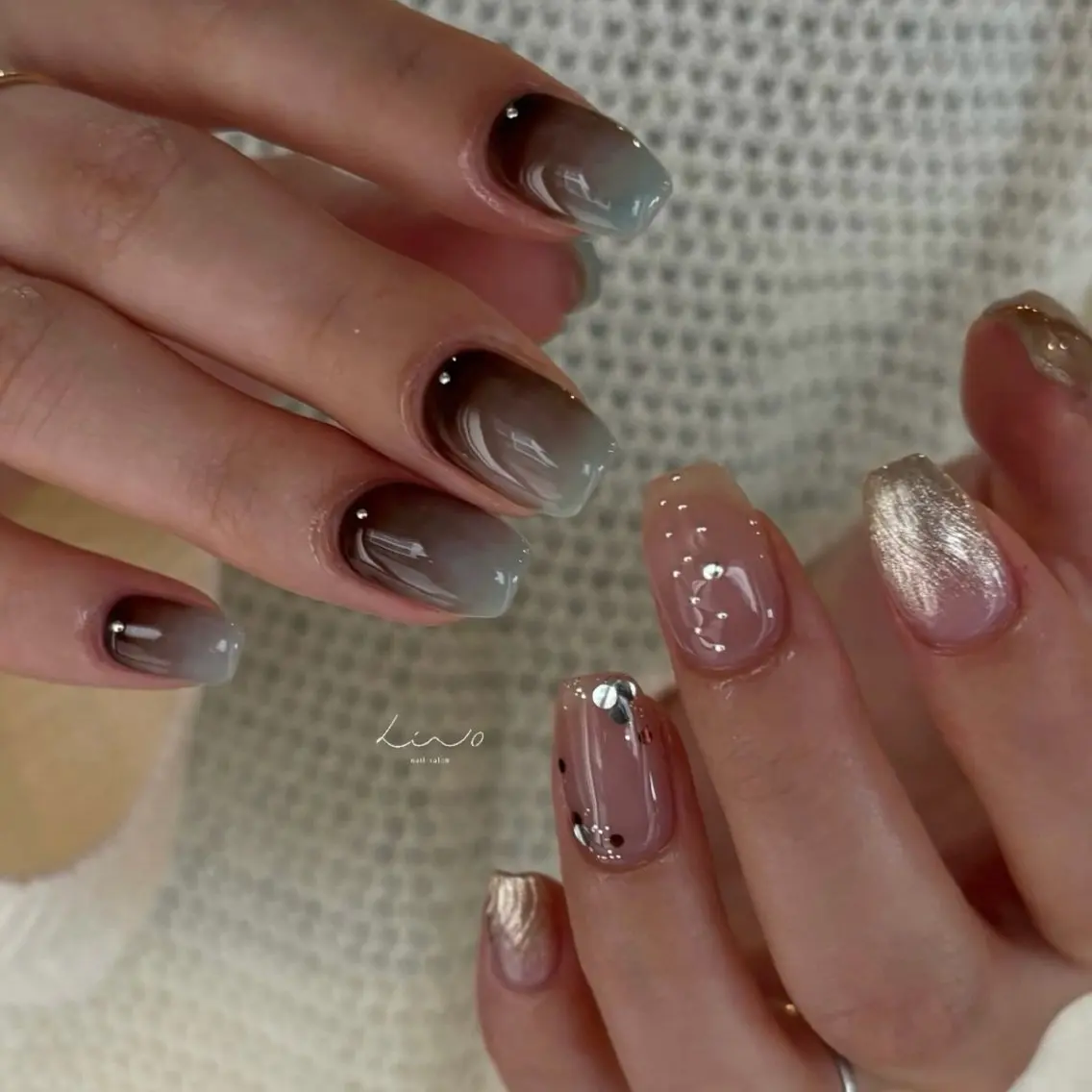 ネイル ニュアンスネイル ショートネイル ハンドネイル nail salon linoのネイルデザイン