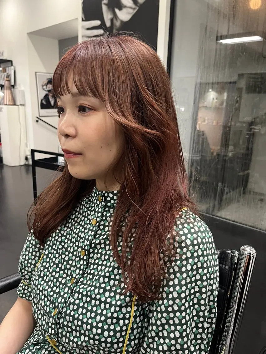 ロング 顔周りカット 韓国風ヘア レイヤーカット パーマ/縮毛矯正 揚村武斗のヘアスタイル