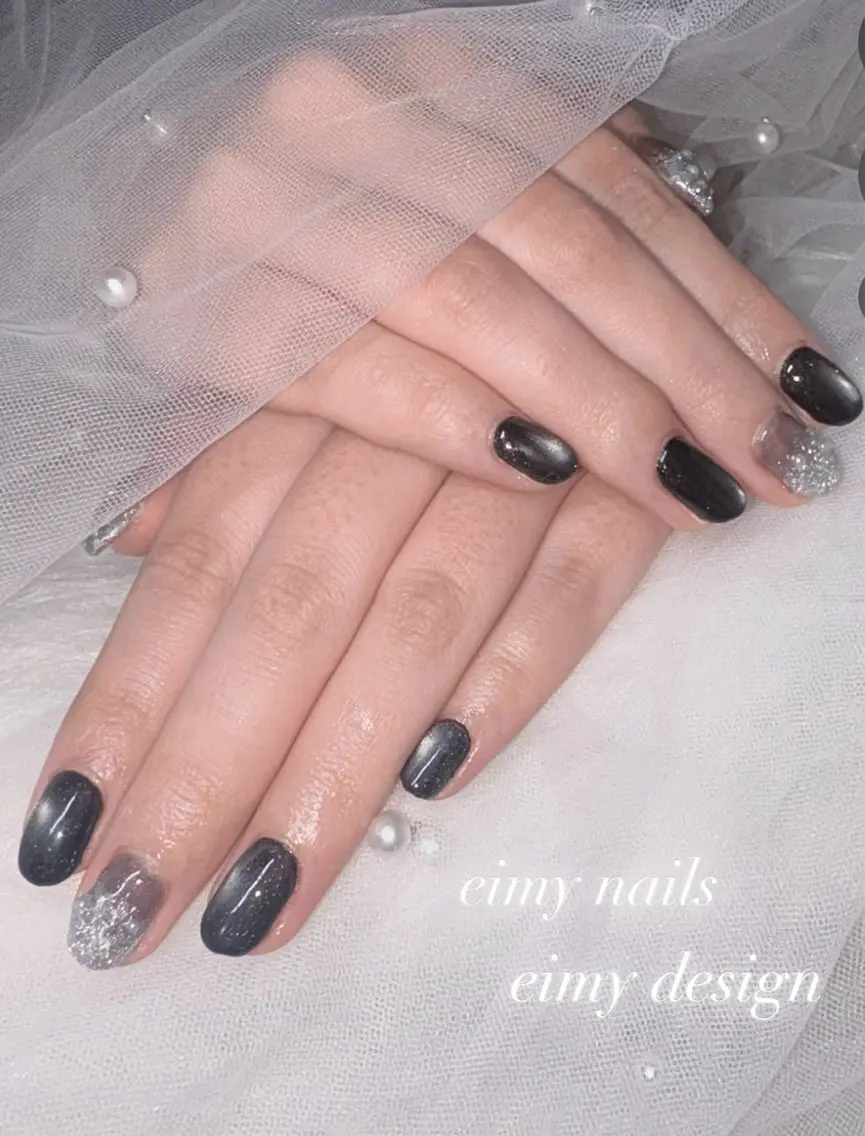 ネイル フラッシュネイル グラデーション キラキラネイル ラメ(グリッター) ラメグラデーション ハンドネイル eimy nails♡のネイルデザイン