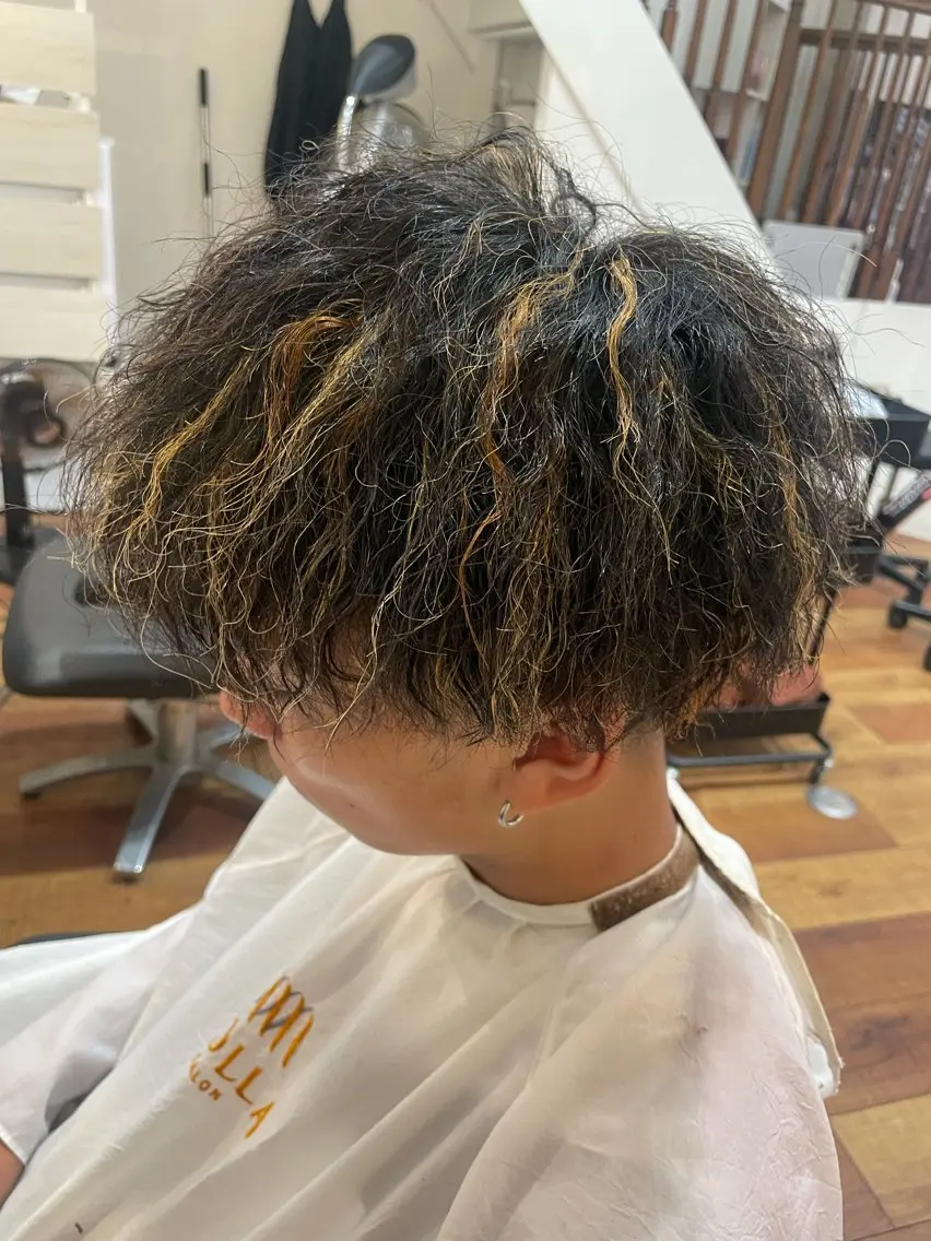 カラー パーマ メンズ 浅香山✨美髪✨ やまもとあきこのヘアスタイル