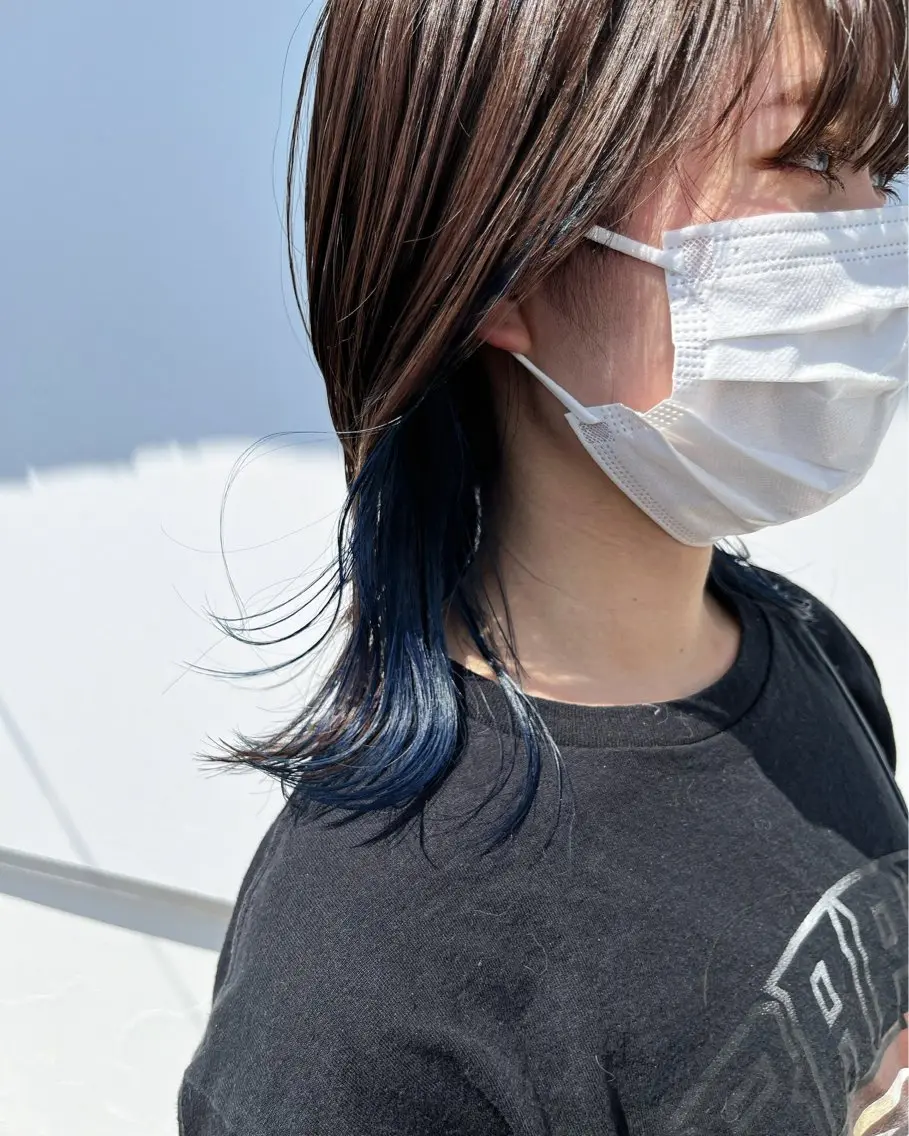 ミディアム カット ヘアカラー 大坪 壱成のヘアスタイル