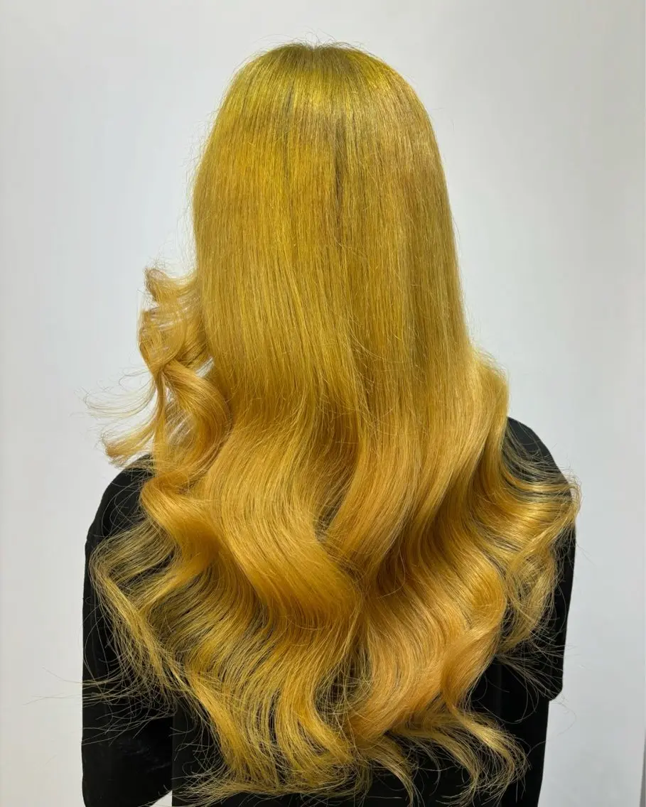ロング カラー イエローカラー エクステ ヘアカラー トリートメント ハナ💎中韓/艶髪 ハイトーン/エクステのマツエク・マツパデザイン
