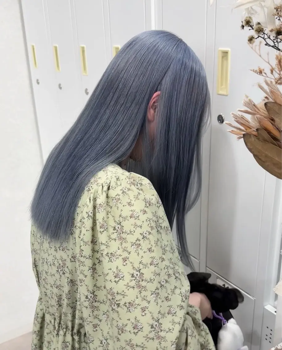 セミロング カラー ヘアカラー 透明感•ハイトーン /🪽ゆずほ🪽のヘアスタイル