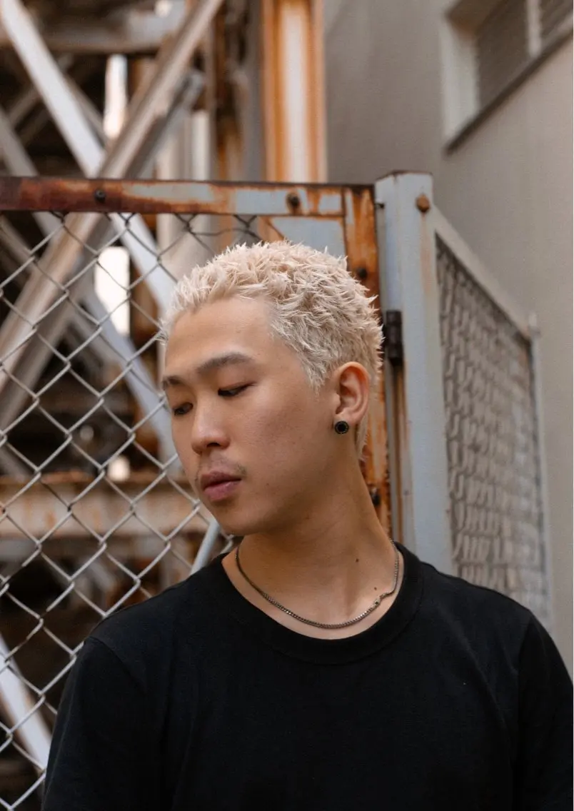 ショート カラー パーマ メンズ メンズブリーチ メンズパーマ ブリーチ カット ヘアカラー パーマ 🔗メンズサロン🔗 Kieのヘアスタイル