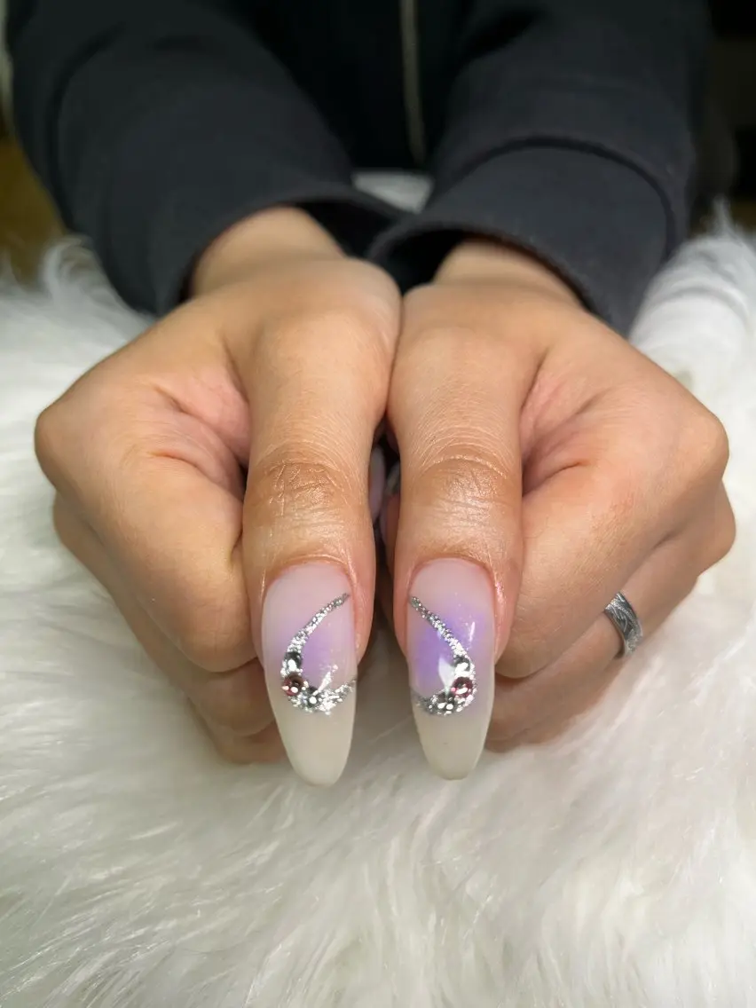 ネイル チークネイル ピンク パープル 🏠自宅 サロン💅natsuのネイルデザイン