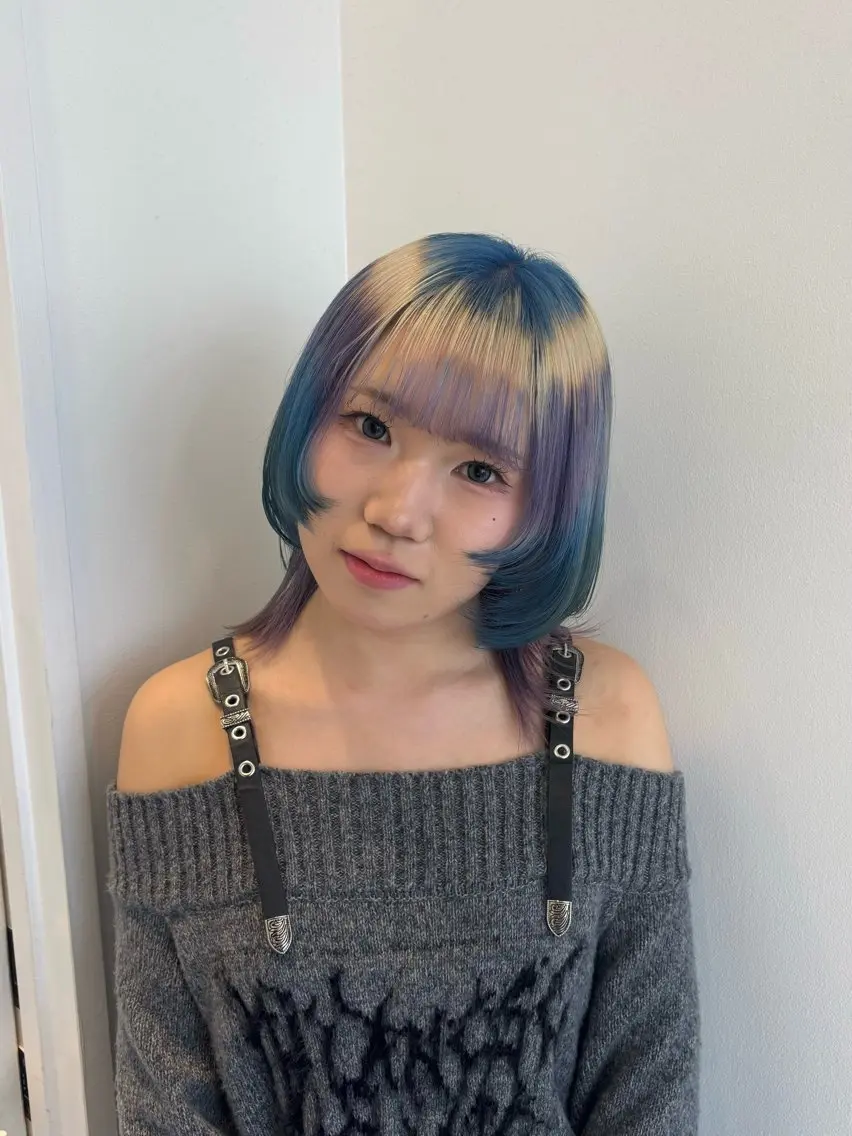 3日限定☔️【カット無料✂️‼️】ショート・ボブカット+デザインカラー🐰🩶♡̴⟡.˚(ブリーチ＋オンカラー)の写真