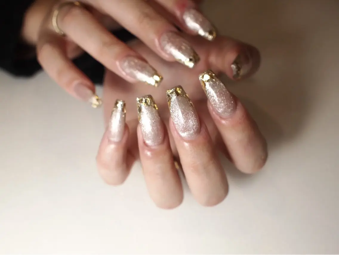 ネイル フレンチネイル マグネットネイル 【ＯＲＧＡＮ】 nailのネイルデザイン