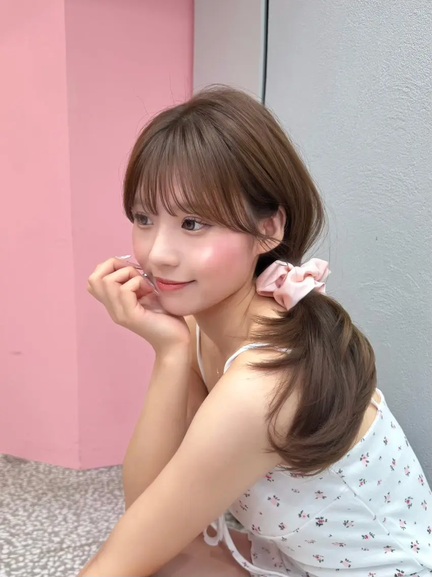 セミロング カラー ベージュカラー ブリーチ ブラウンカラー チョコレートブラウン 透明感カラー カット ヘアカラー トリートメント 渋谷/韓国ヘア/ 顔まわり♡Ayakaのヘアスタイル