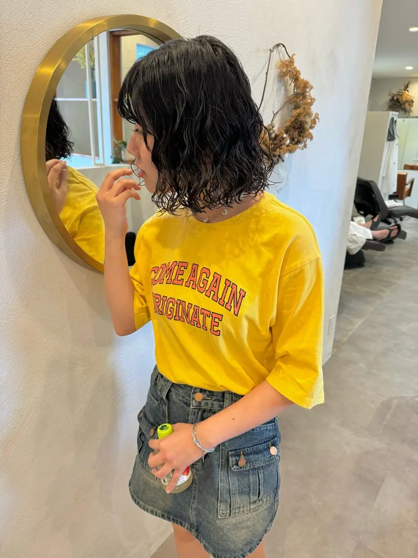 ショート パーマ カット パーマ トリートメント kako /透明感カラー🤍のヘアスタイル