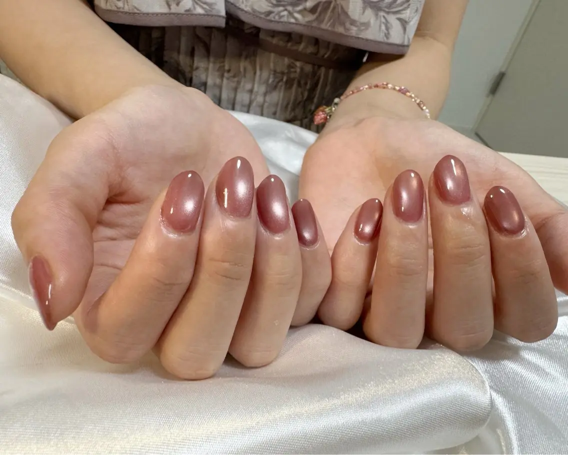 ネイル マグネットネイル ピンク ハンドネイル Amule nailのネイルデザイン