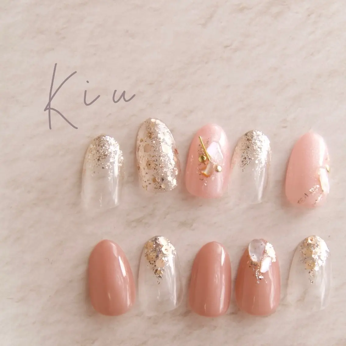 ネイル ジェルネイル ミラーネイル ニュアンスネイル オフィスネイル ショートネイル kiu nailsalonのネイルデザイン