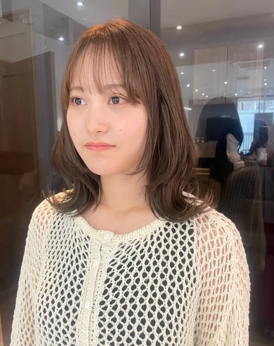 ミディアム カット ヘアカラー トリートメント 🌿透明感ヘア 園田　朱梨🌿のヘアスタイル