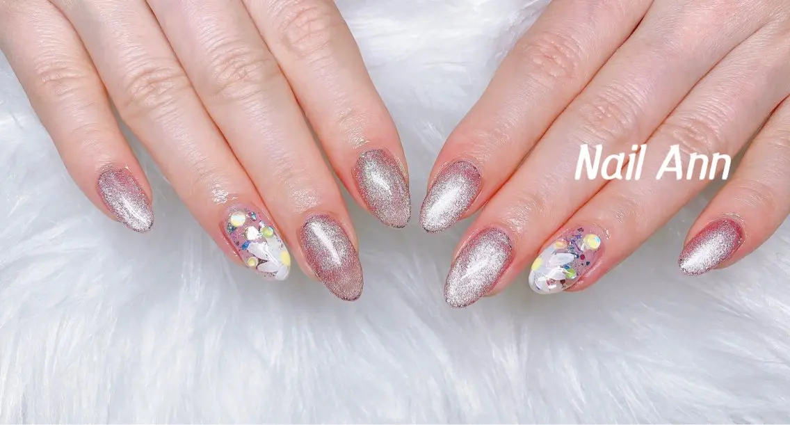 ネイル 長さ出し フットネイル ジェルネイル 韓国ネイル マグネットネイル ハンドネイル Nail Ann【西川口店】のネイルデザイン