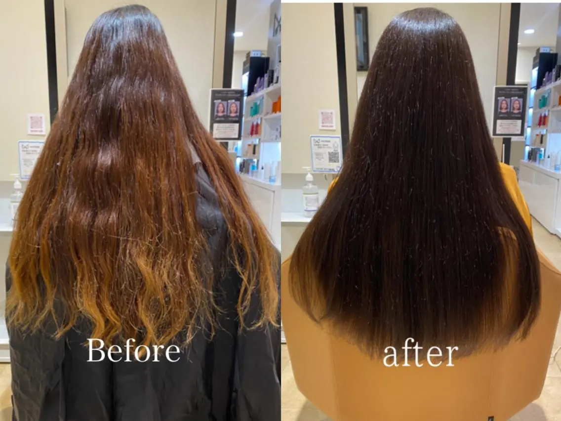 ロング カラー パーマ ヘアアレンジ メンズ キッズ ネイル マツエク・マツパ トリートメント 韓国🇰🇷レイヤー カットオリーブカラーのヘアスタイル