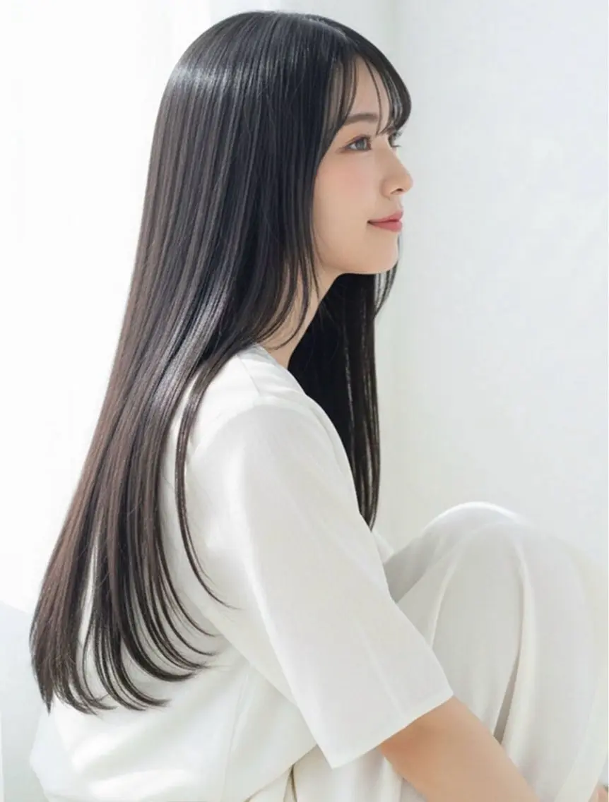 ロング カラー カット ヘアカラー Crystal magic 💫宮崎のヘアスタイル