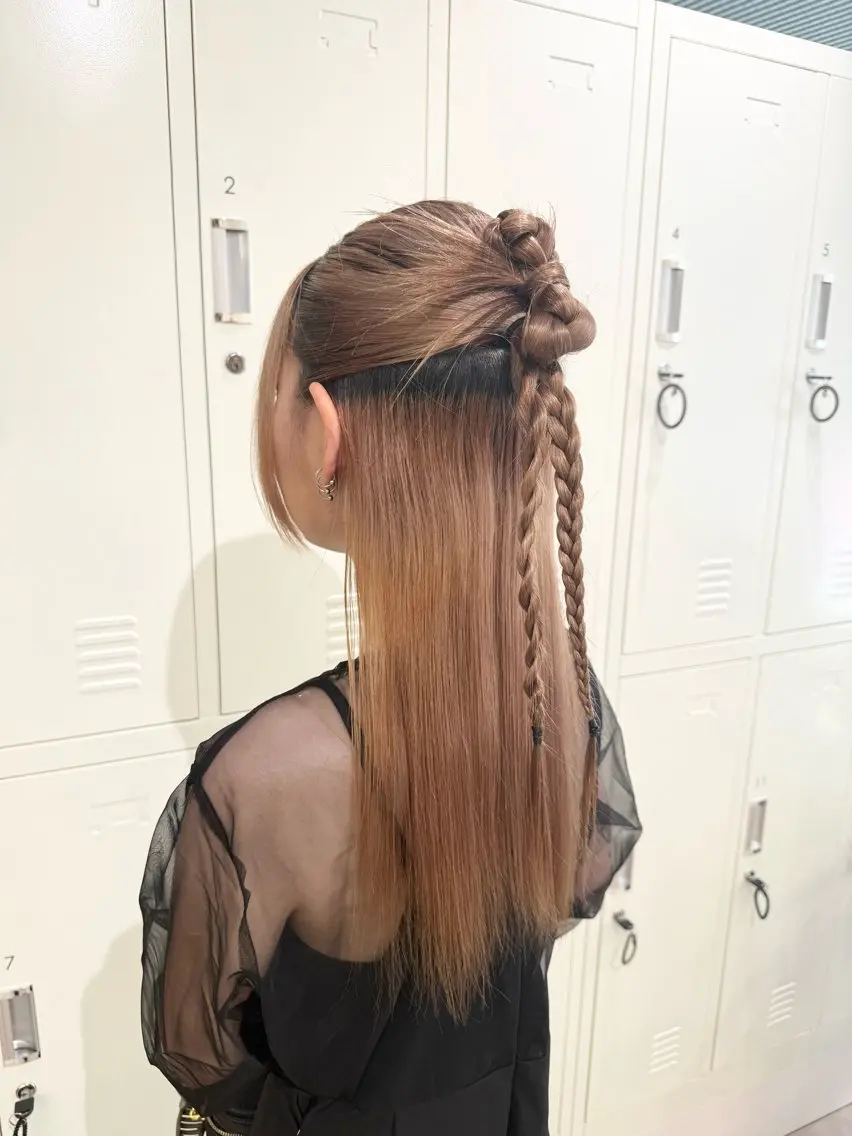 ロング ヘアアレンジ ヘアセット オタク美容師☃️🩵 ヘアアレンジ/暗髪のヘアスタイル