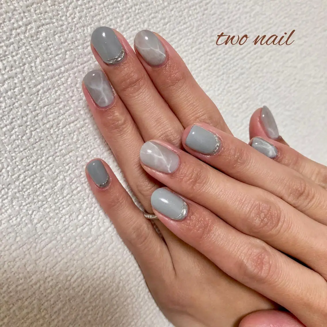 ネイル アートネイル フットネイル ハート 大理石ネイル(マーブル) ニュアンスネイル two nailのネイルデザイン