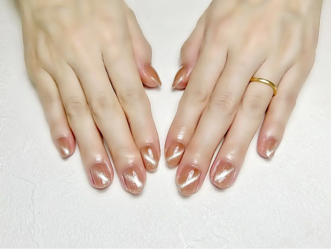 ネイル マグネットネイル オフィスネイル ワンカラーネイル 夏ネイル rouse nail RISATOのネイルデザイン