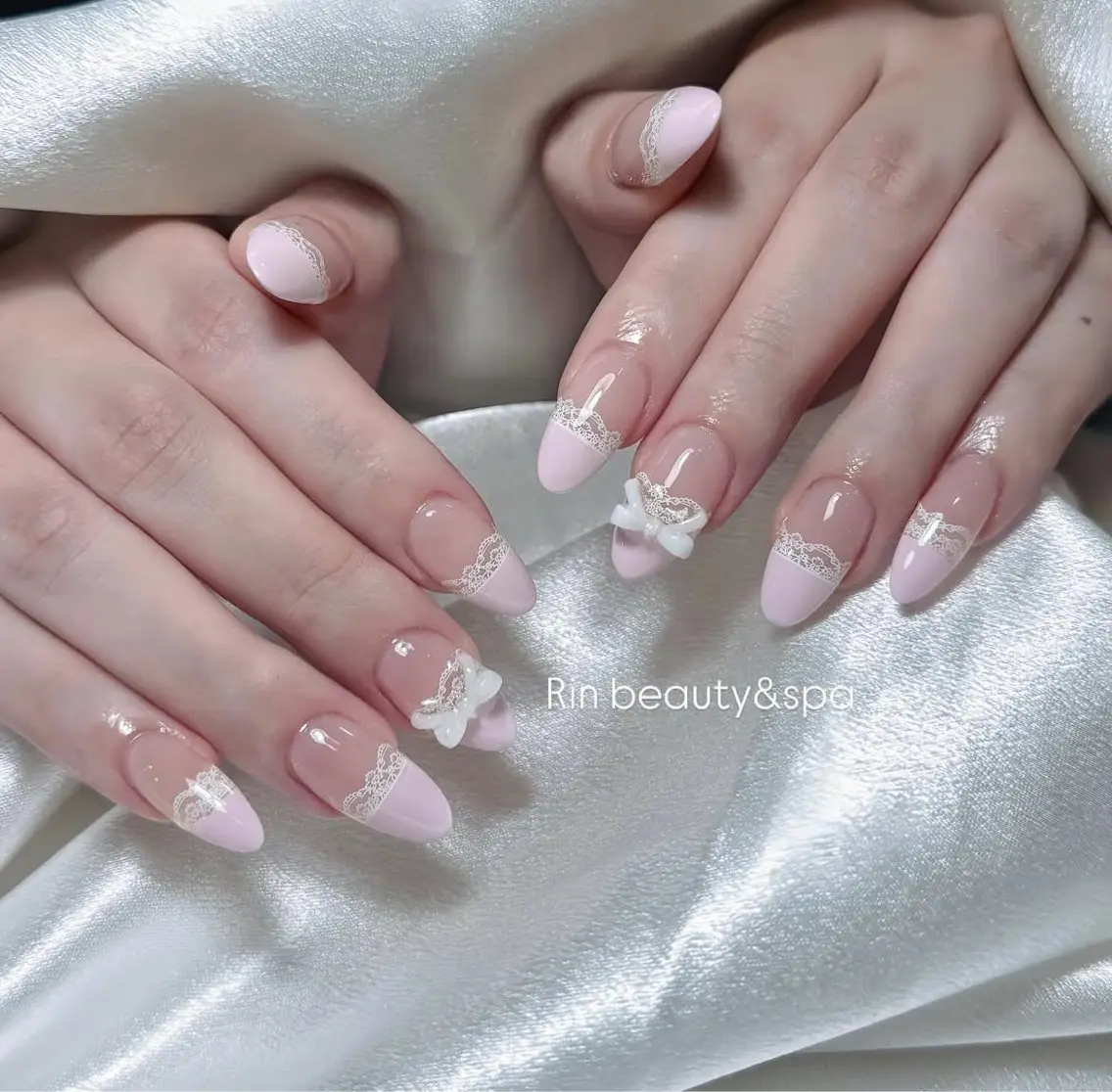 ネイル フレンチネイル ジェルネイル 韓国ネイル マグネットネイル ネイルチップ Rin Nail 新大久保店のネイルデザイン