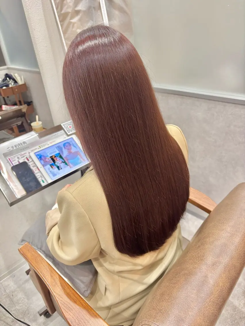 ロング カラー カット ヘアカラー トリートメント 久保田康雅 辻堂 髪質改善×縮毛矯正のヘアスタイル
