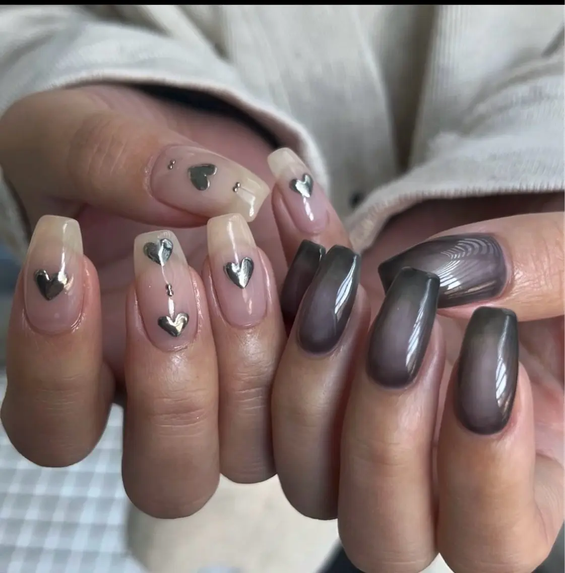 ネイル ハート 持ち込み バレンタイン LISA ANA.CHUOのネイルデザイン