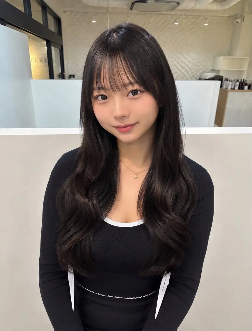ロング レイヤーカット カット 京谷 日向のヘアスタイル