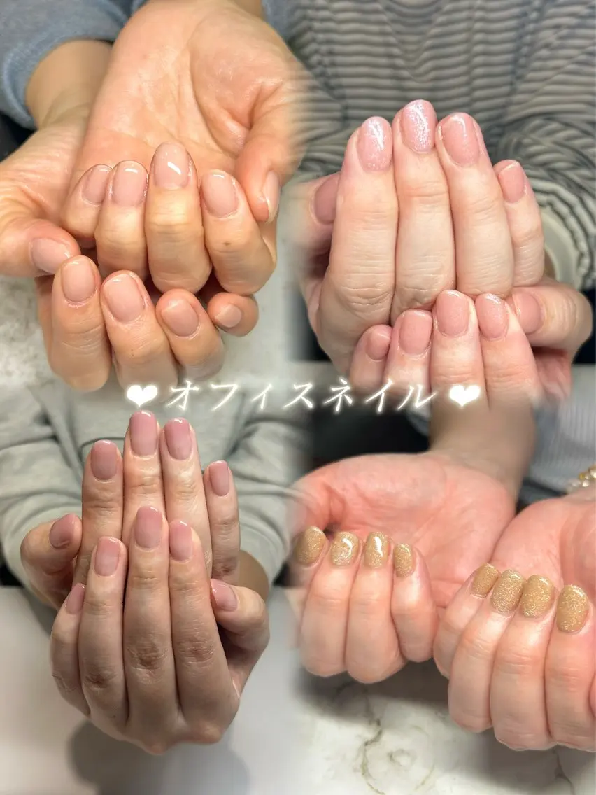 ネイル ジェルネイル オフィスネイル シンプルネイル Jr.ネイリスト 𝐢𝐫𝐨𝐡𝐚のネイルデザイン