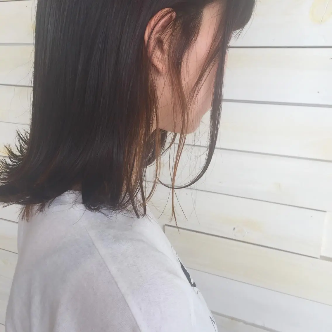 カラー ブリーチ ハイライトカラー 黒田瀬奈/ボブ まろやかベージュのヘアスタイル