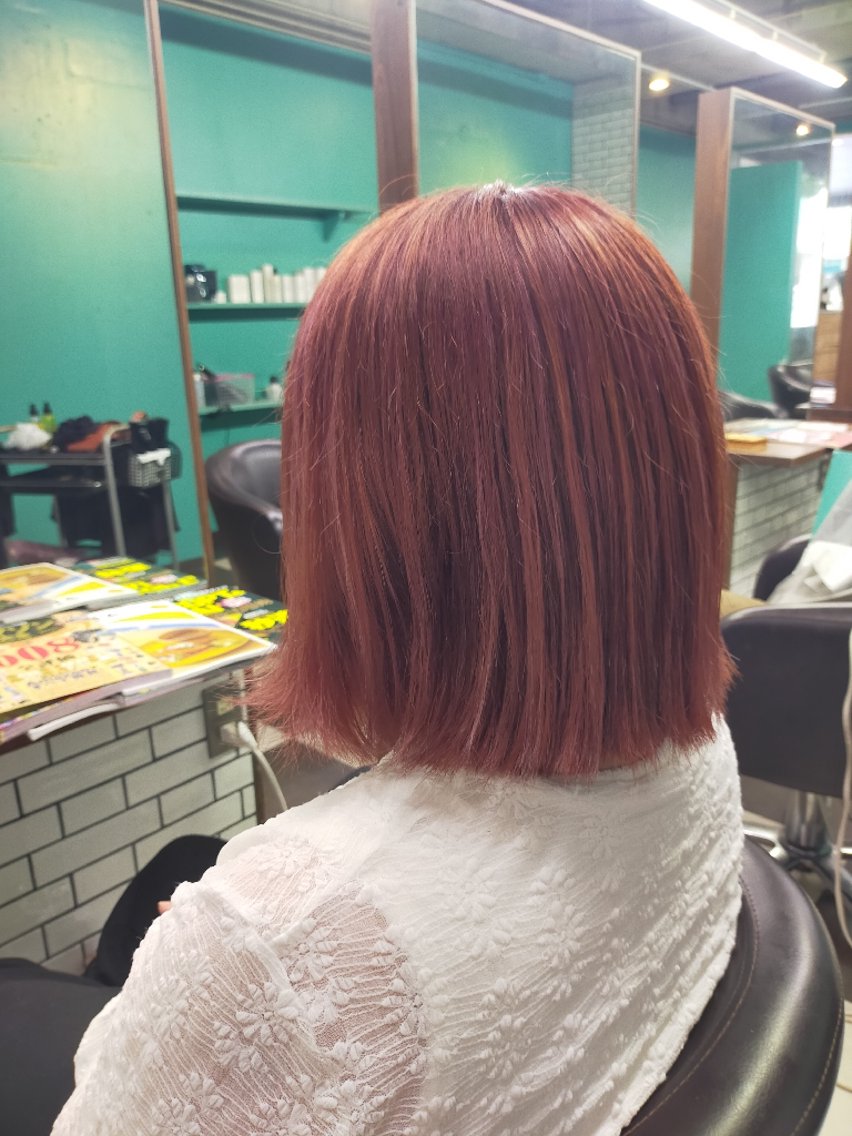 ミディアム カラー ベージュカラー ブリーチ ピンクカラー ピンクベージュ ヘアカラー トリートメント 大城正樹 Cecil HAIRのヘアスタイル
