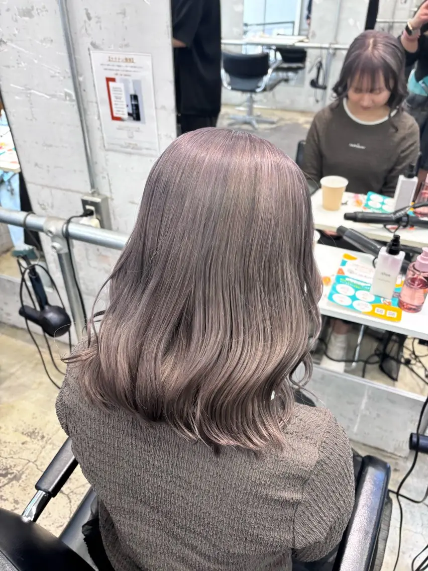セミロング カラー ヘアアレンジ 🎀モテ暖色× エクステ🎀あかりのヘアスタイル