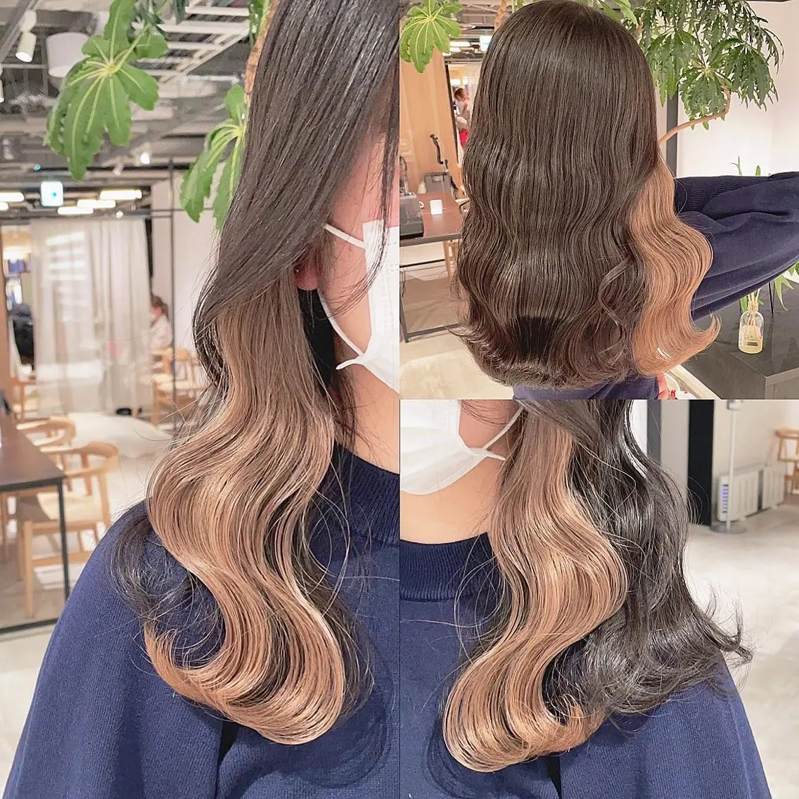 ミディアム カラー ブリーチ インナーカラー ヘアカラー トリートメント 渋谷:インナーカラー ／🍒エリカ🍒のヘアスタイル