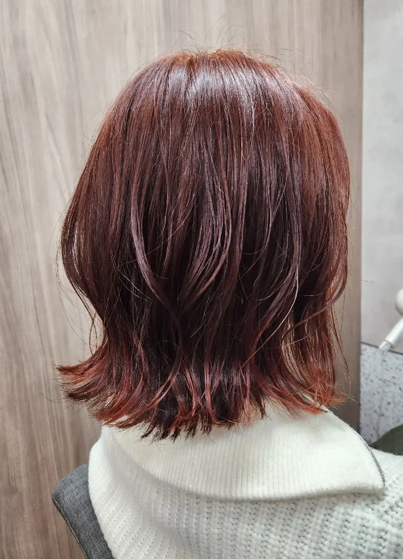 【魔法のバブルmarbb🫧付】オイルカラー+前髪カット+5stepトリートメントの写真