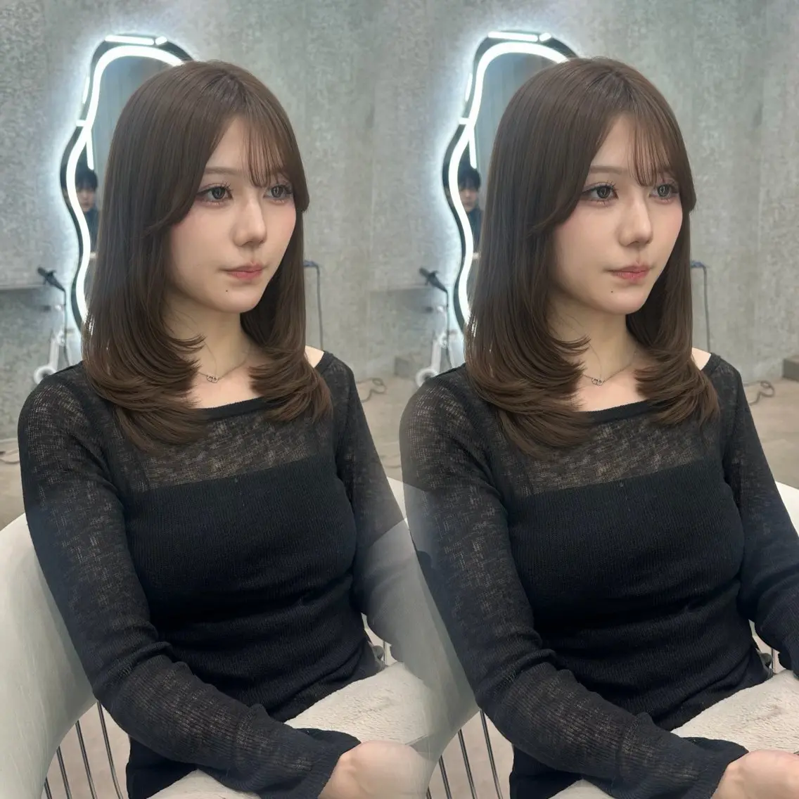 セミロング カラー ヘアアレンジ カット ヘアカラー ブリーチなしW🎀 髪質改善/はのんのヘアスタイル