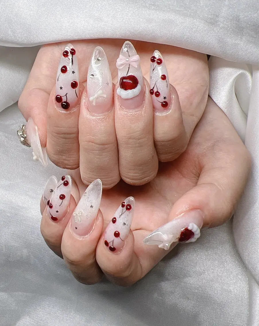 ネイル 長さ出し グラデーション 卒業式 キラキラネイル マグネットネイル ハンドネイル Lee Nailsのネイルデザイン