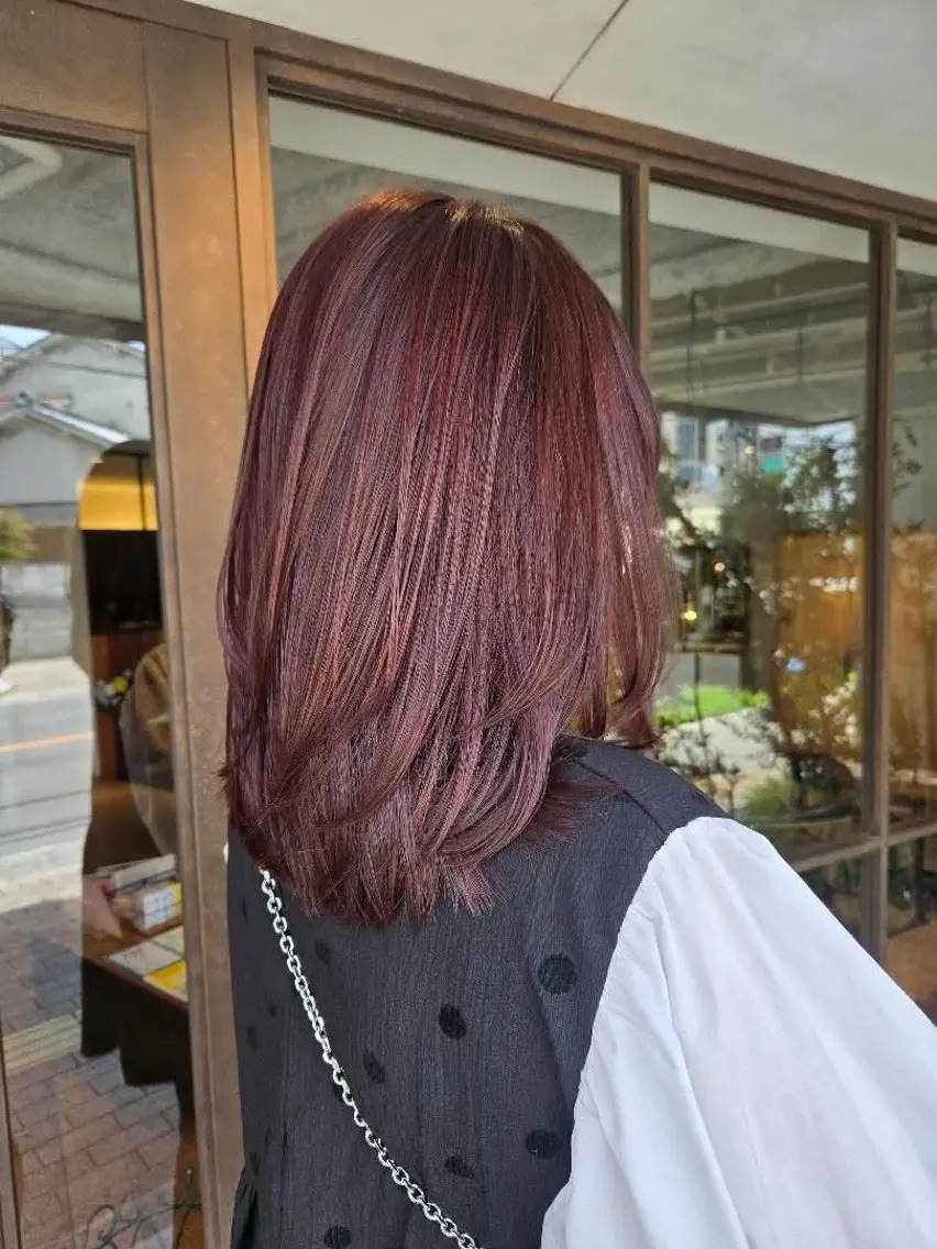 セミロング カラー カット ヘアカラー 韓国好き🇰🇷 美容師MIKUのヘアスタイル