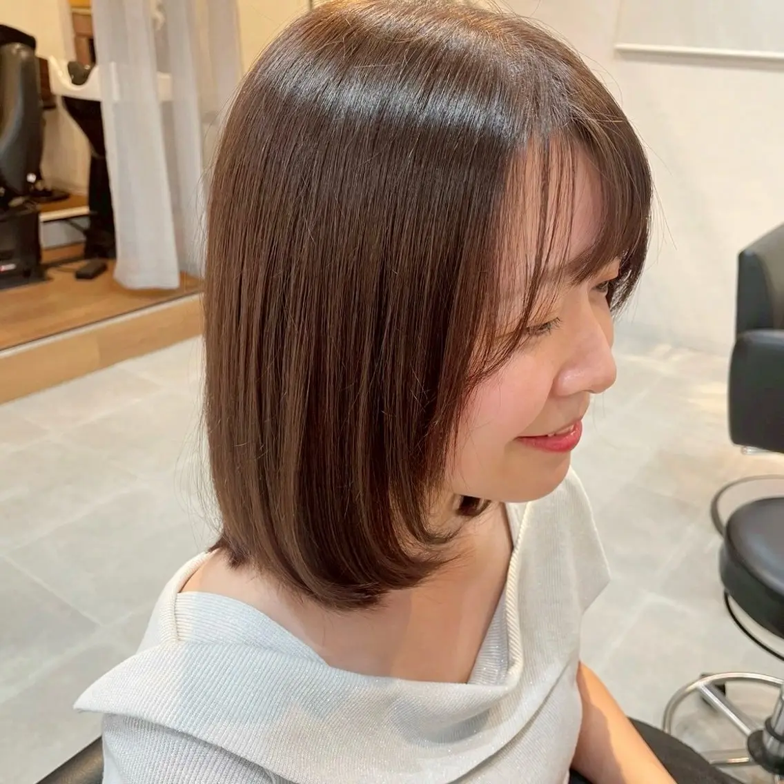 ミディアム カラー カット ヘアカラー トリートメント ヘッドスパ 透明感カラー/艶髪 🌷ちばなお🌷のヘアスタイル