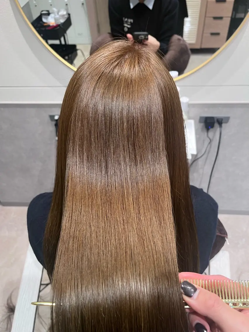 ロング 縮毛矯正 トリートメント 銀座⭐️髪質改善⭐️ 平中　留生のヘアスタイル