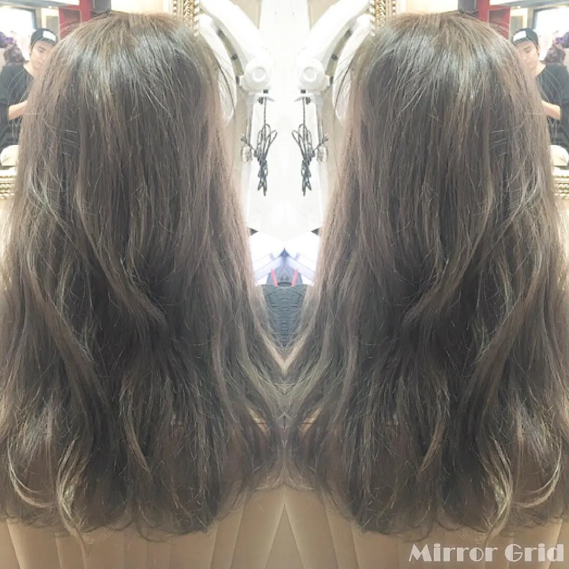 ロング カラー アッシュ ベージュカラー ダブルカラー 外国人風カラー 北條 優輝のヘアスタイル