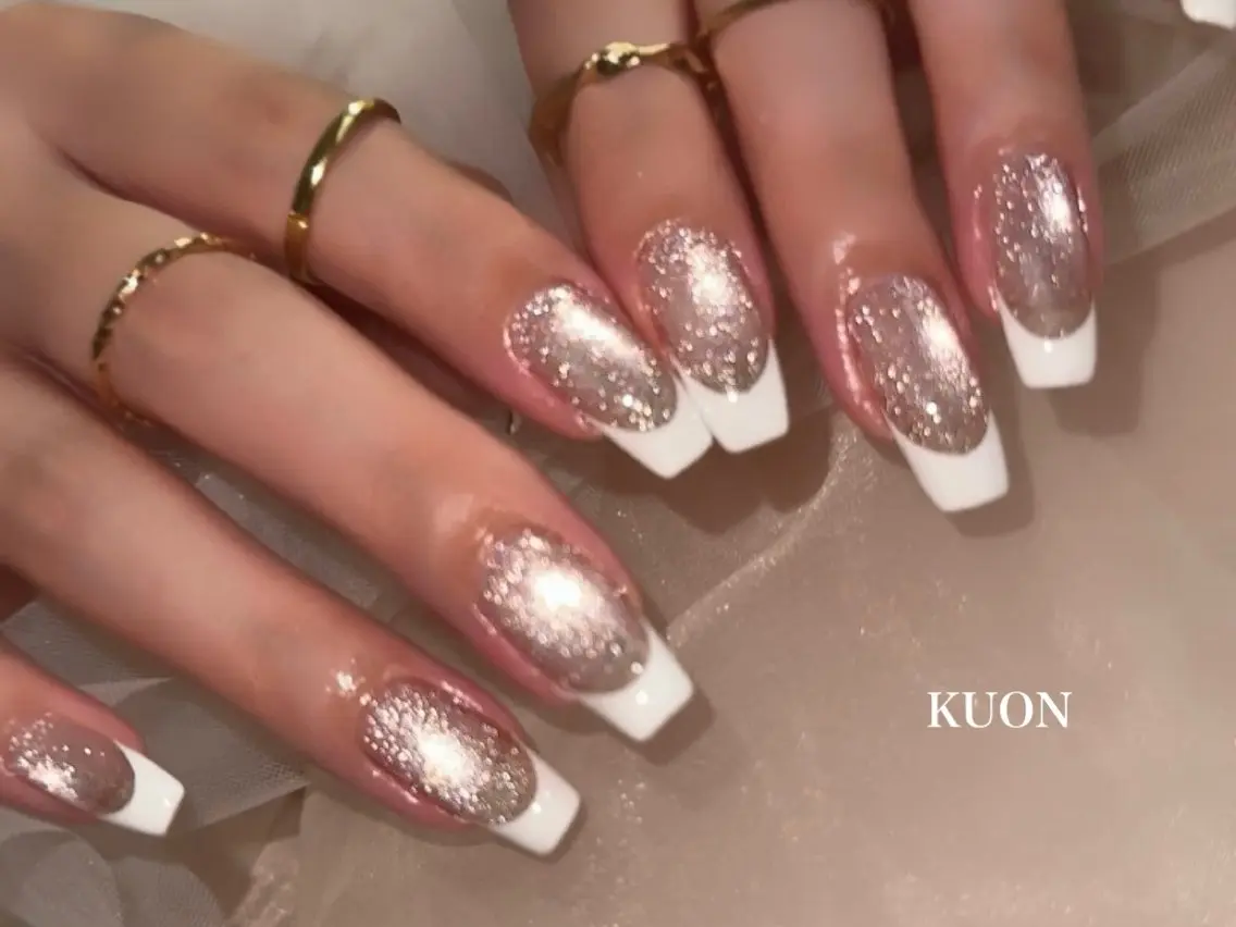 美爪バーチャルフレンチ💅自爪に一層ベージュを塗布してからフレンチ🧁【オフ込み】の写真
