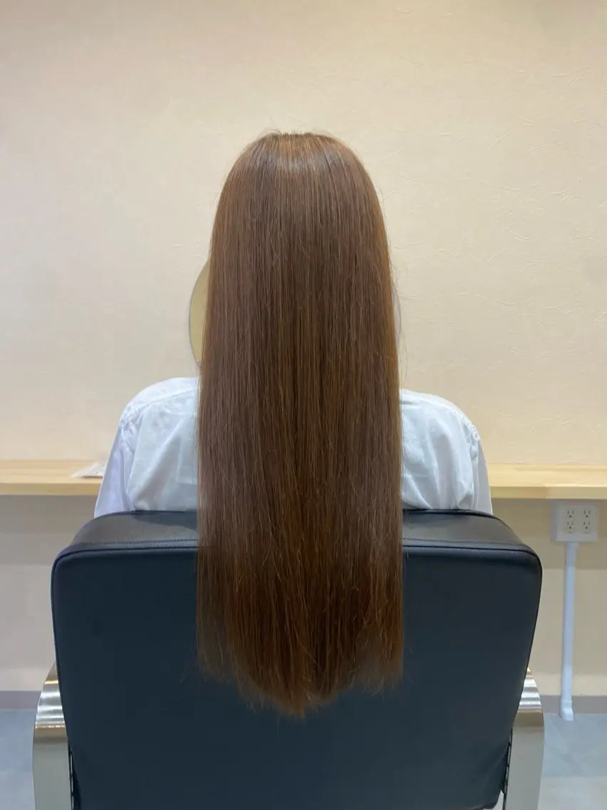 ロング カラー ブリーチ ブラウンカラー ブリーチなしカラー 髪質改善 ロング レイヤー/顔周り 透明感カラー🥂のヘアスタイル