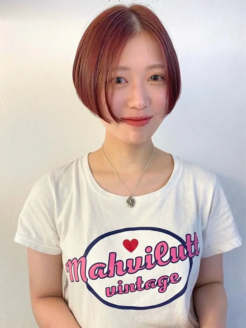 ショート カラー ハンサムショート ブリーチ ダブルカラー ブリーチなしカラー レッドカラー カット ヘアカラー トリートメント 森貴裕/ベージュ/ パーマ/オリーブのヘアスタイル